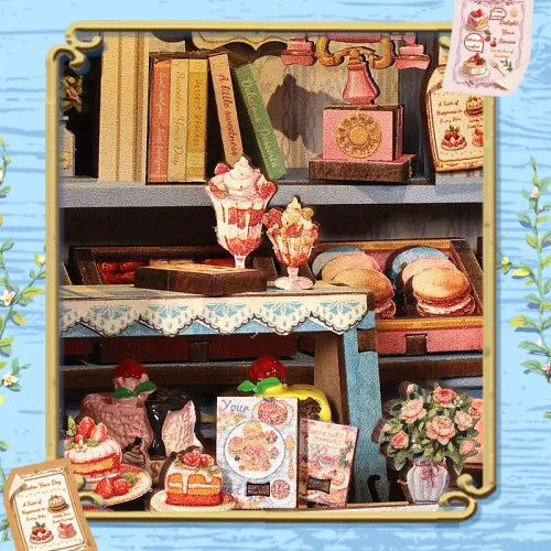 Présentoir de livres et de gourmandises