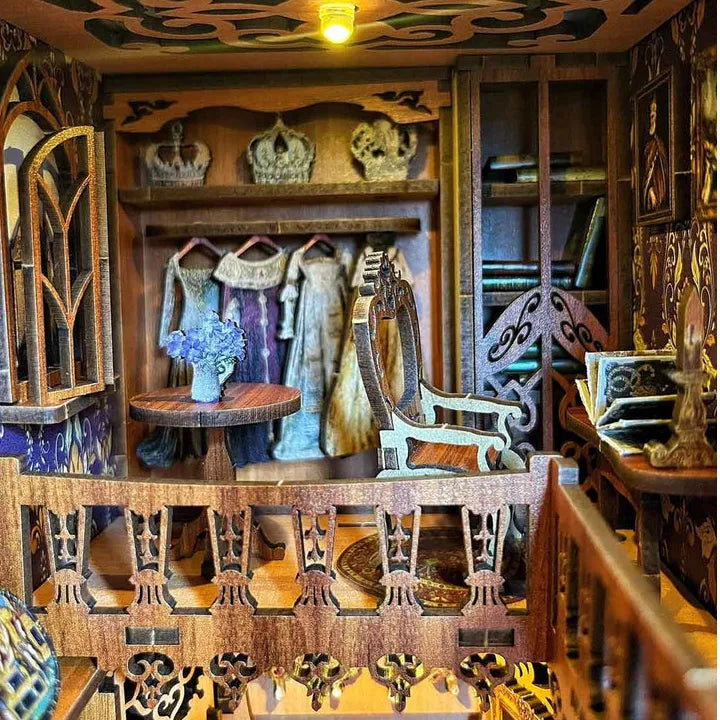 Une armoire pleine de robes de soirée