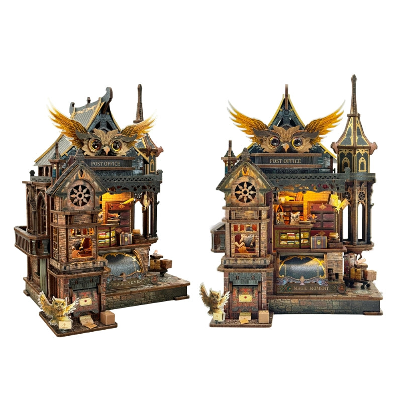 Maison Miniature - Owl Post Office | Puzzle 3D en bois DIY