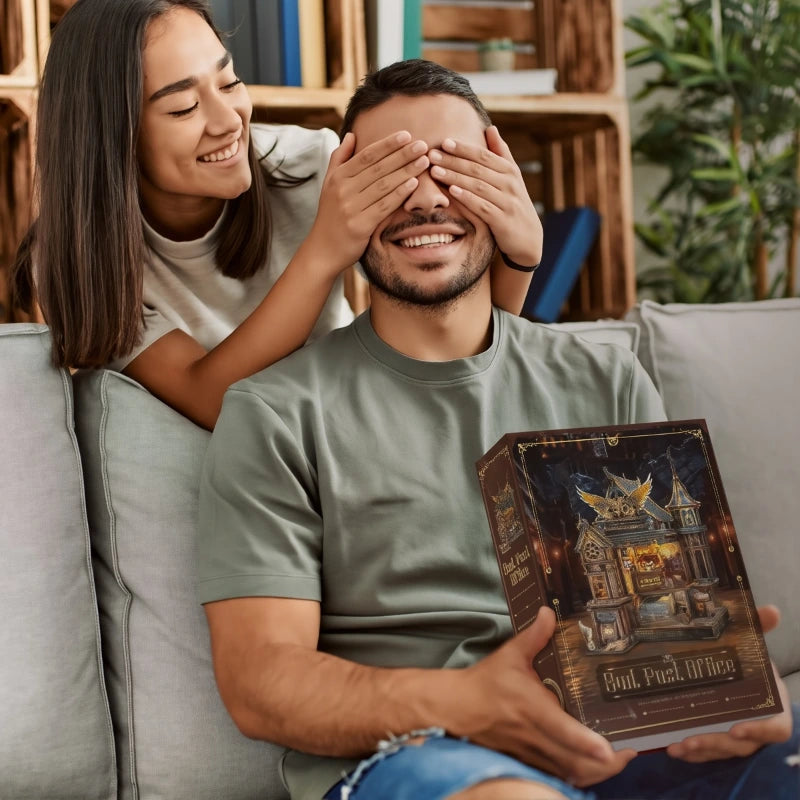 Maison Miniature - Owl Post Office | Puzzle 3D en bois DIY
