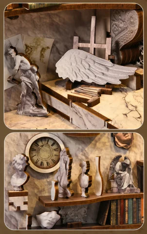 Aile d'ange et horloge classique