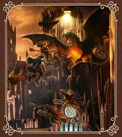 Dragon cracheur de feu et bataille magique