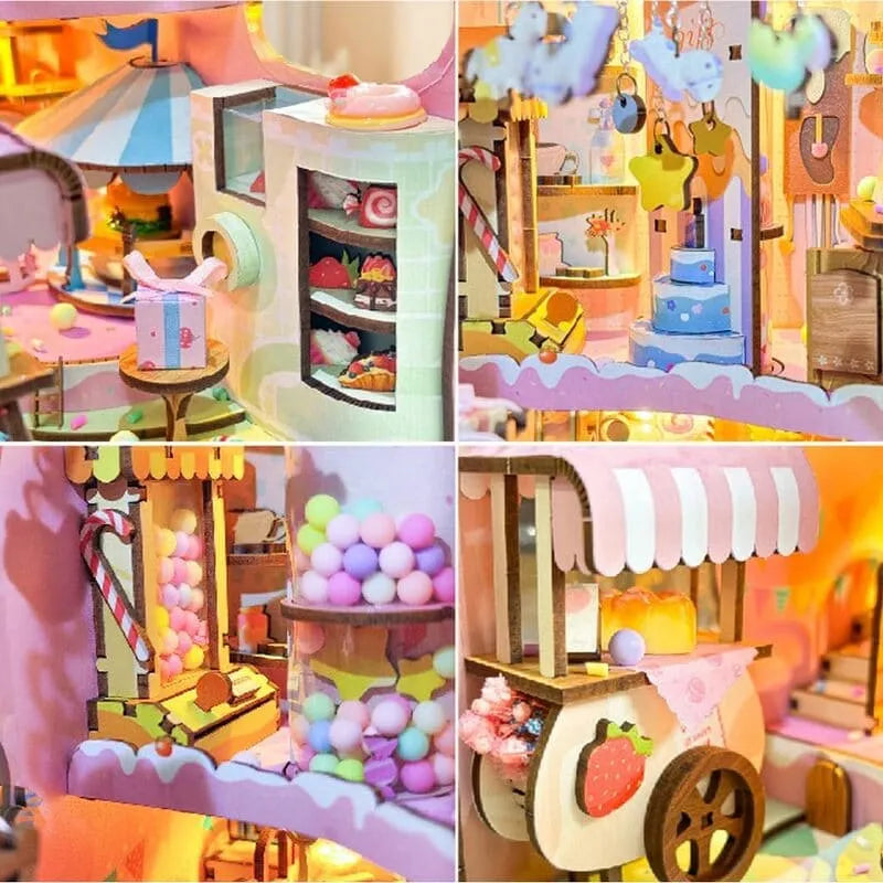 Book Nook - Sweetheart Story, un kit créatif pour construire un diorama miniature. Parfait pour décorer une bibliothèque ou comme cadeau original pour un amoureux des livres. Par Nookette.