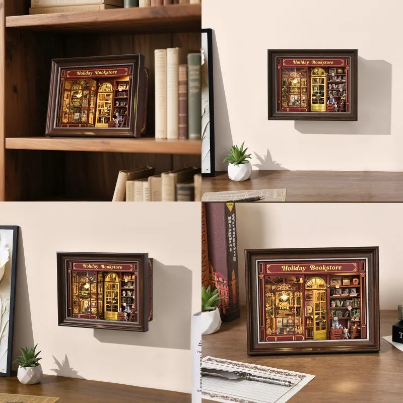 Cadre Puzzle 3D - Street Corner Holiday Bookstore