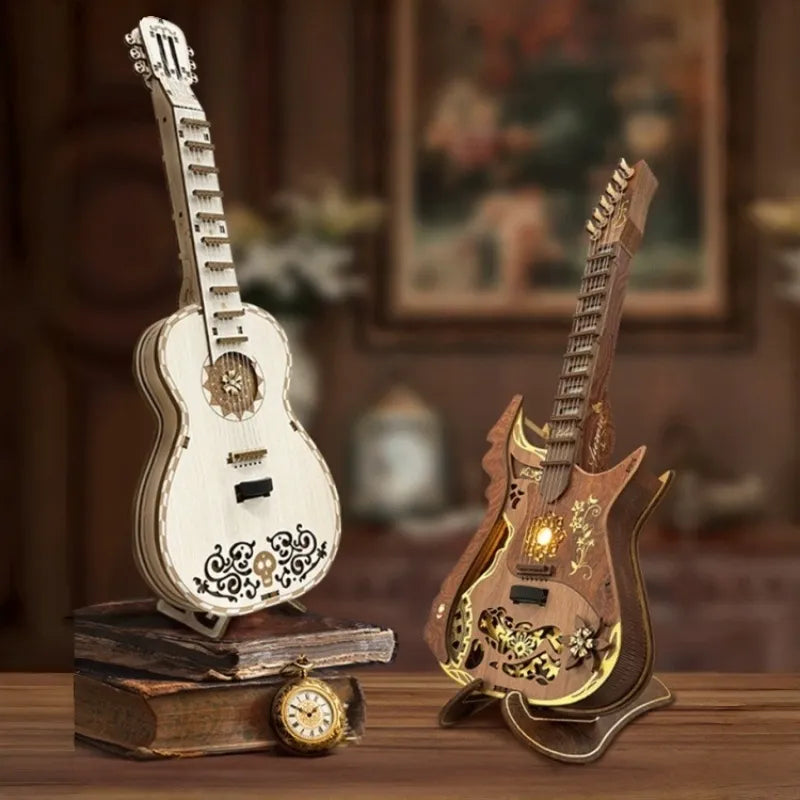 Puzzle 3D en Bois - Aurora Electric Guitar
