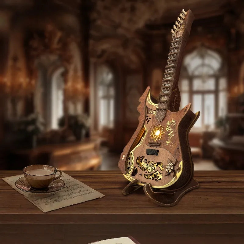 Puzzle 3D en Bois - Aurora Electric Guitar