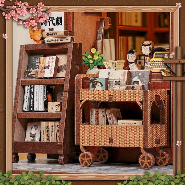 Chariot de livres artisanal