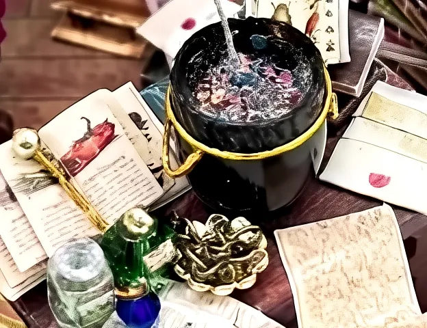Grimoire et chaudron mystique